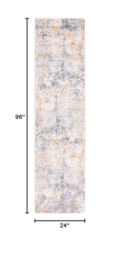 SAFAVIEH Aston Collection Runner Rug - 2' x 8', Grey & Gold, Modern Abstract Design, Non-Shedding & Easy Care, Ideal for High Traffic Areas in Living Room, Bedroom (ASN710G) - color: Grey/Gold, size: 2' x 8' (Runner)