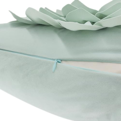 OiseauVoler Decorative 3D Flower Throw Pillow Covers 18 x 18 Inch Green - color: Applegreen