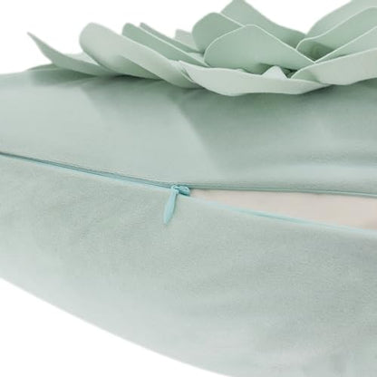 OiseauVoler Decorative 3D Flower Throw Pillow Covers 18 x 18 Inch Green - color: Applegreen
