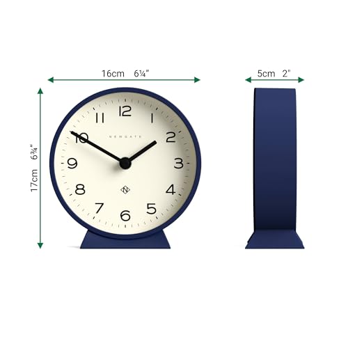 NEWGATE® M Mantel 에코 책상 시계 | 모던 라운드 디자인 | 네이비 블루 - color: 미드나잇 블루