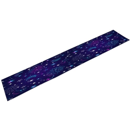 Sun Moon Table Runner,Fantasy Cartoon Colorful Bohemian Starry Sky Celestial Tarot Card Tabletop Restaurant Dining Kitchen Wedding Party 13x36 Inch - color: Moon Style-12, size: W13X L36