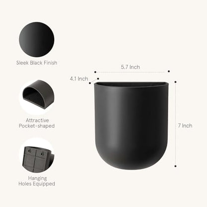 LA Jolie Muse Wall Planters for Indoor Plants, Hanging Flower Pots, 2 Pack - color: Gunmetal Grey