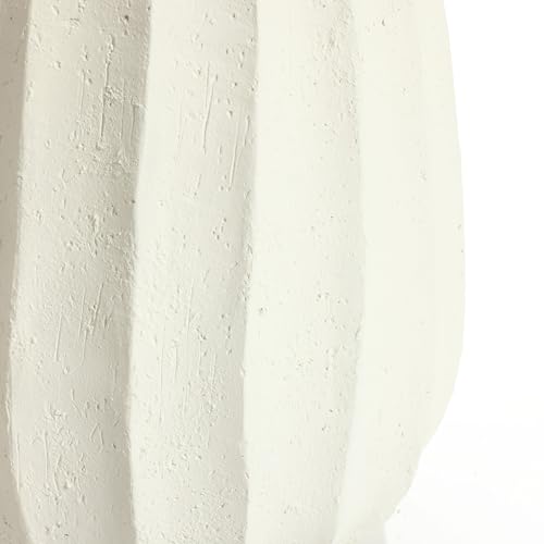LuxenHome Floor Flower Vase,23'' Off White Rustic Ceramic Vase,Modern Large Vase for Living Room Decor,Round Pottery Home Décor Accents,Big Vases Room Home Decor