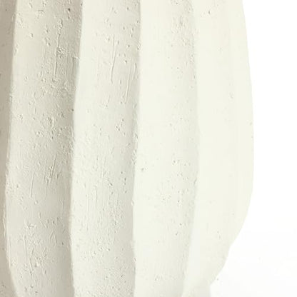 LuxenHome Floor Flower Vase,23'' Off White Rustic Ceramic Vase,Modern Large Vase for Living Room Decor,Round Pottery Home Décor Accents,Big Vases Room Home Decor
