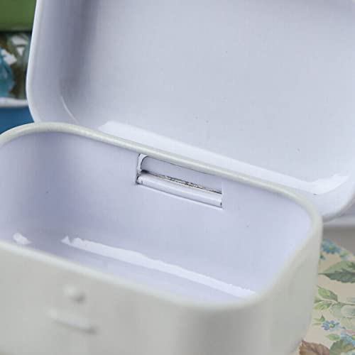 32Pcs Mini Flower Tin Trinket Jewelry Organizer Box Tinplate Storage Case with Lid Small Rectangular Bead Container for Storage of Small Items, Crafts, Christmas stocking stuffers(flower)