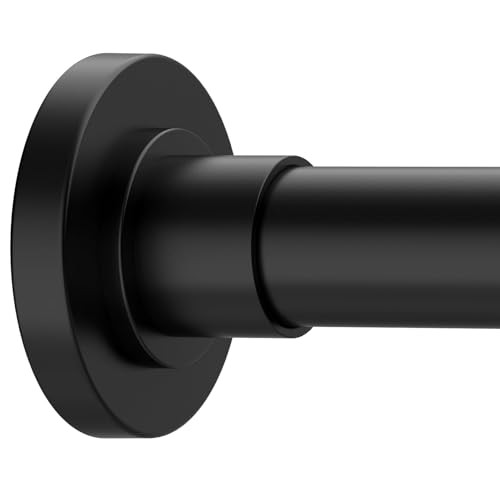 GXOACKJ Black Shower Curtain Rods - 31-80 Inch Spring Tension Shower Rods for Bathroom, Adjustable, No Drilling, No Rust, Stainless Steel - color: Black, size: 31-80 inches
