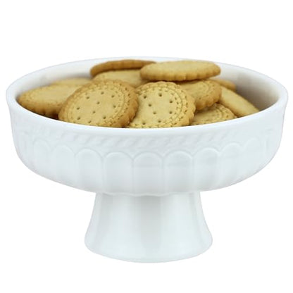EIKS Ceramic Footed Bowl Display Stand Plate, (Dia. 5-inch) - size: Dia. 5-inch