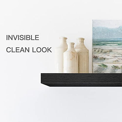 QEEIG Bathroom Floating Shelves for Wall (Black, Set of 2, 15.7") - color: B. Black, size: 15.7"