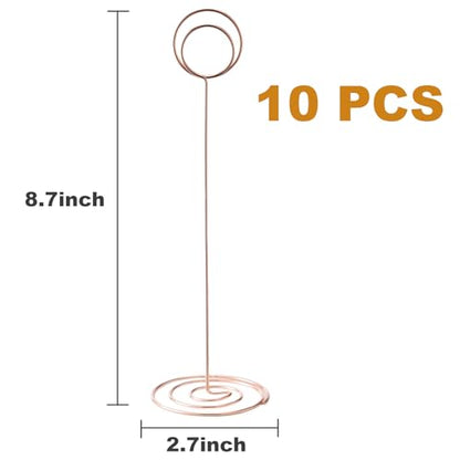 Table Number Holders, 10PCS Place Card Holder, Photo Holder (8.7"Rose Gold) - color: Rose Gold, size: Extra Large