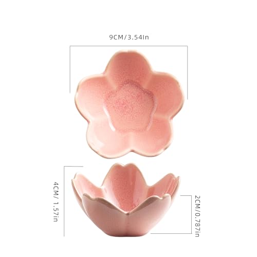 Flower Ceramic Jewelry Dish, Floral Ring Holder Tray - color: pink