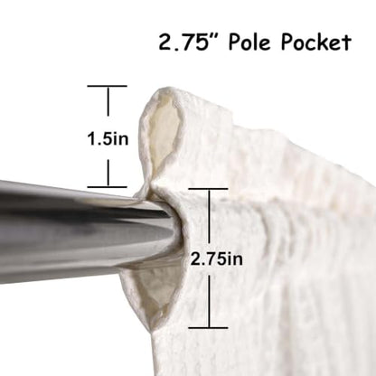 DOSLY IDÉES Spa Waffle and Black Striped Curtains, 26" W x 24" L - color: Beige & Black Striped, size: 26"W x 24"L (Pack of 2)