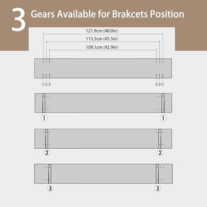 DINZI LVJ Long Wall Shelves, 55.1Inch Wooden Floating Shelves with Brackets - color: Espresso, size: 55.1 Inch