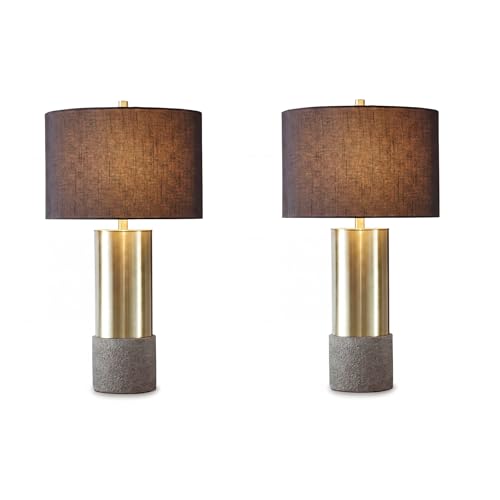 Signature Design by Ashley Jacek Contemporary Table Lamp Set of 2 - color: Gold