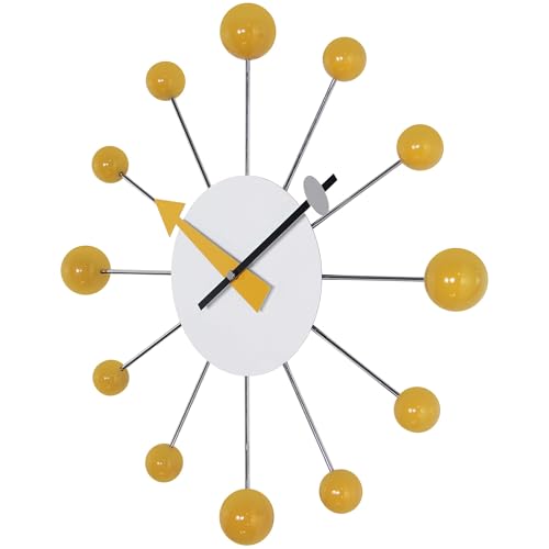 Infinity Instruments LTD. Orb Spoke Starburst Wall Clock, Saffron, 15" - color: Saffron