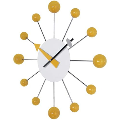 Infinity Instruments LTD. Orb Spoke Starburst Wall Clock, Saffron, 15" - color: Saffron