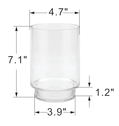 5" Wide Clear Glass Hurricane Candle Holder with Pedestal, Footed Decorative Vase for Pillar Candles, Cylinder Candleholder, Clear Glass Vase, for Mantels, Tabletops, Centerpieces, Entryways, Shelves - size: 5"x7"