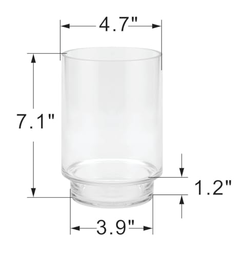 5" Wide Clear Glass Hurricane Candle Holder with Pedestal, Footed Decorative Vase for Pillar Candles, Cylinder Candleholder, Clear Glass Vase, for Mantels, Tabletops, Centerpieces, Entryways, Shelves - size: 5"x7"