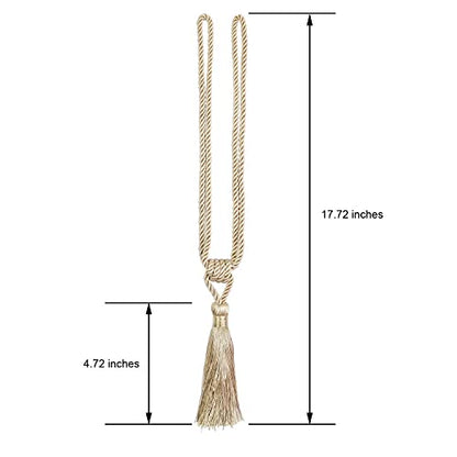 6 Pack Curtain Tiebacks Handmade Tassel Rope Curtain Holdbacks - color: Beige, size: 6p