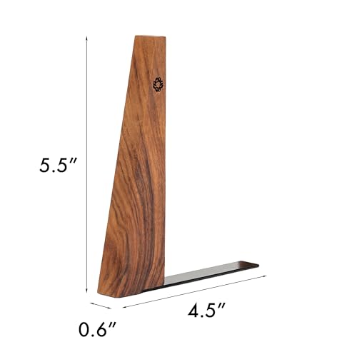 TILISMA Wooden Bookends with Metal Base | Slick, Smart Design