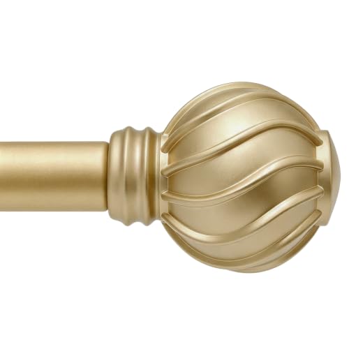Gold Curtain Rods for Windows 72 to 144 Inch 7/8" Diameter Long - color: Gold, size: 36"-150"|1 Pack