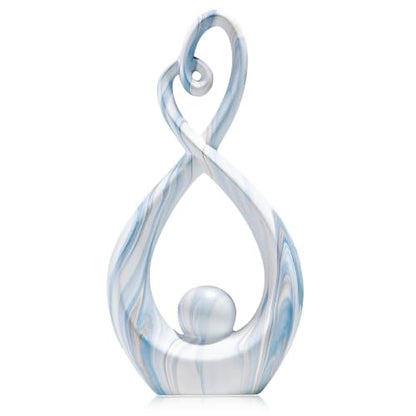 Ceramic Heart Sculpture Home Decor, Blue Modern Statue Shelf Table - color: Blue Marble 11447
