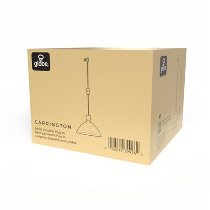 Globe Electric 1-Light Plug-in Pendant Light, Matte Black Shade with Brass Interior, in-Line Switch, Modern Kitchen Island or Living Room Lighting - color: Matte Black