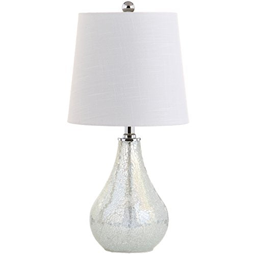 JONATHAN Y Mona Coastal Mini LED Table Lamp 20" Bedside, Mosaic White - color: White