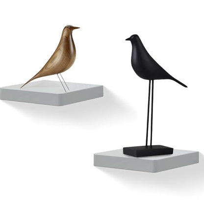 Small Floating Shelves for Wall Set of 2, 6 Inch Square Shelves, Grey - color: Grey, size: 6 Inch-2 Pcs