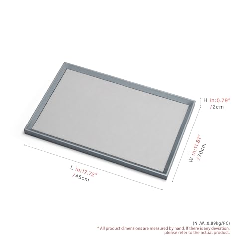 Oirlv Leather Large Jewelry Tray Grey - size: 17.7" x 11.8" x 0.8"