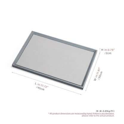 Oirlv Leather Large Jewelry Tray Grey - size: 17.7" x 11.8" x 0.8"
