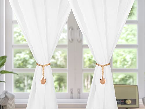 SUQ I OME Luxury Crystal Beaded Magnetic Curtain Tieback, Golden Champagne - color: Golden Champagne