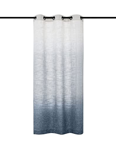 Central Park Ombre Semi Sheer Curtain, Cream White to Indigo, 40" Wx63 Lx2 - color: Indigo Blue, size: 40"W x 63"L (Pack of 2)