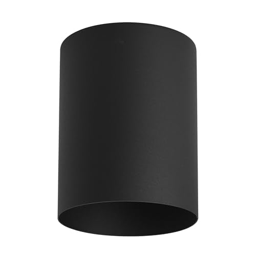 Progress Lighting 5-Inch Cylinder Outdoor Flush Mount Ceiling Light, Black - color: Black