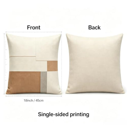 Neutral Geometric Color Block Throw Pillow Covers 18x18 Inch Set of 2 - color: A20009, size: 18" x 18" (Pack of 2)