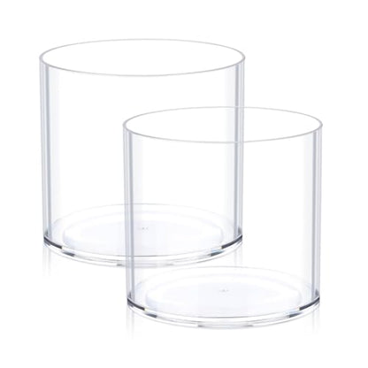 JYPS Clear Plastic Flower Vase Centerpiece Set - size: 2 Pieces - 6.2'' W*5.9'' H + 6'' W*5.9'' H