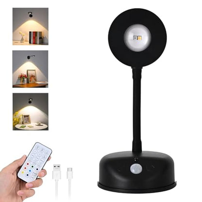 Rechargeable Wireless Motion Sensor Picture Light with 7-Color - color: Black