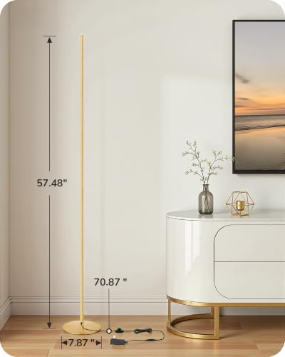 EDISHINE 2 Pack 57.5” Corner Lamp with Remote, 7 CCT Adjustable & Dimmable - color: Gold