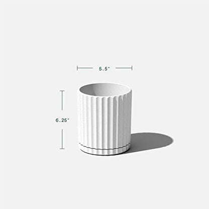Veradek Demi Series Demi 6" Planter w/Tray - White, 2 Pack - color: White, size: 6 inch - 2 Pack