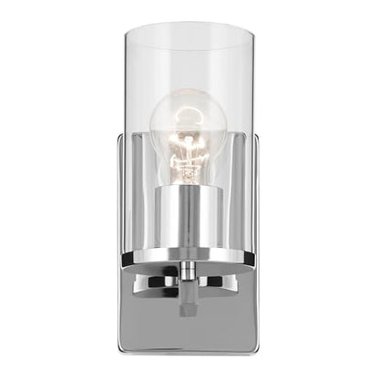 Kichler Crosby 1-Light Bathroom Wall Light, Chrome - color: Chrome, size: 1 Light, style: Clear Glass