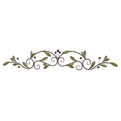 Touch of Class Catalonia Olive Metal Wall Art Topper, Large, Sage Green - color: Sage, size: 8"L x 46"W