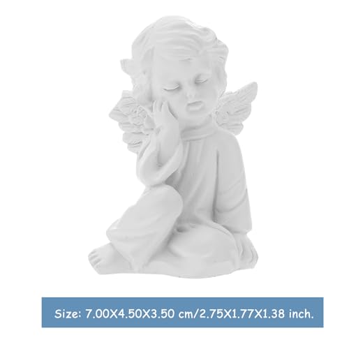 White Angel Figure Adorable Angel Decor Statue Resin Angel Sculpture