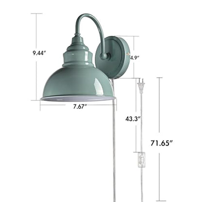 Mini Gooseneck Wall Sconce, 2-Way Mount with Switch, Macaron Green - color: Sea Blue