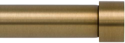 Ivilon Drapery Window Curtain Rod - End Cap Style Design 1 Inch Pole. 28 to 48 Inch Color Warm Gold - size: 28 to 48 in.