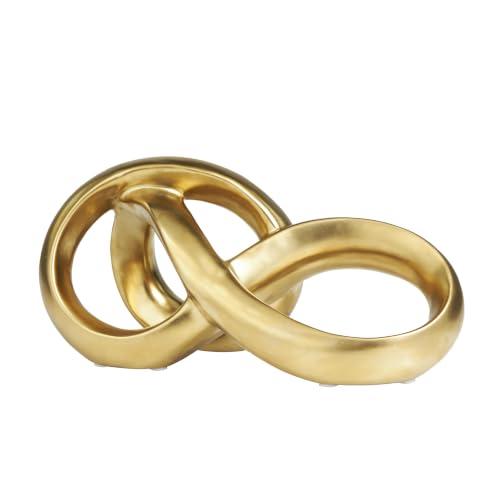 Deco 79 Ceramic Abstract Sculpture, Sculpture 11" x 5" x 5", Gold - color: Gold, size: 11" x 5" x 5"