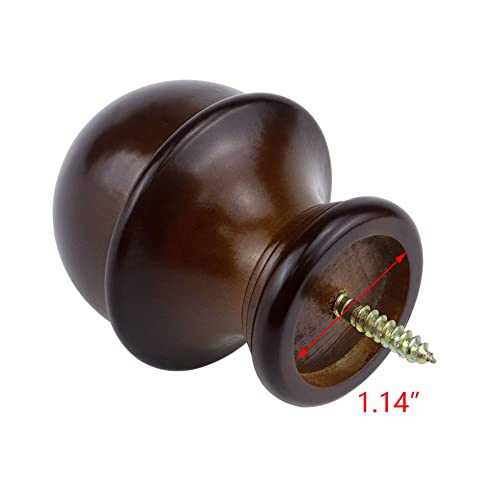 T Tulead Wood Curtain Rod Holders Brown Drapery Rod Holder Pack of 2 - color: Brown-2pcs