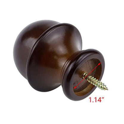 T Tulead Wood Curtain Rod Holders Brown Drapery Rod Holder Pack of 2 - color: Brown-2pcs