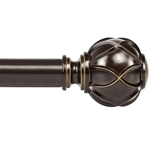KAMANINA Curtain Rods for Windows 66-120 Inch, Heavy Duty, Antique Bronze - color: Antique Bronze, size: 66-120"