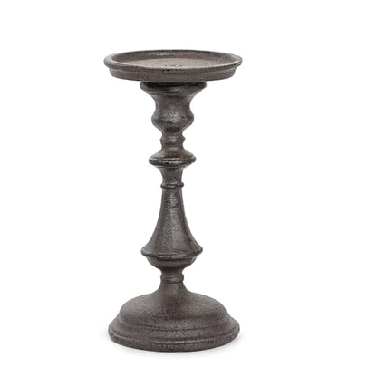 Sungmor Rustic Cast Iron Pillar Candle Holder, 7.8 Inches Tall - color: Medium - 7.8inch Tall