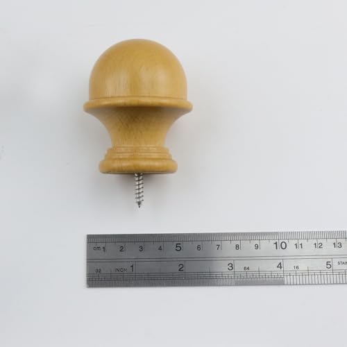 T Tulead 2PCS Wood Curtain Rod Finials 1.14 Inch Inner Dia - color: Wood-2pcs