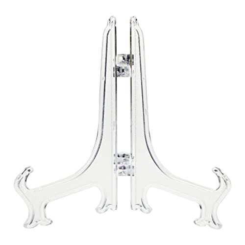 Juvale Mini Clear Acrylic Easel Stands - 24-Pack, 5.3-Inch, Clear Plastic - Mini Easel Sign Stand & Greeting & Place Card Display - Tabletop Photo Holders & Plate Holders